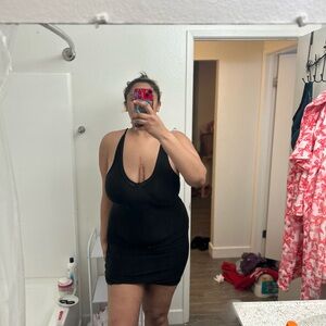 Elegant Black Halter Dress